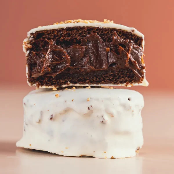 Pão de Mel Fit de Chocolate Branco Recheado de Avelã Trufado